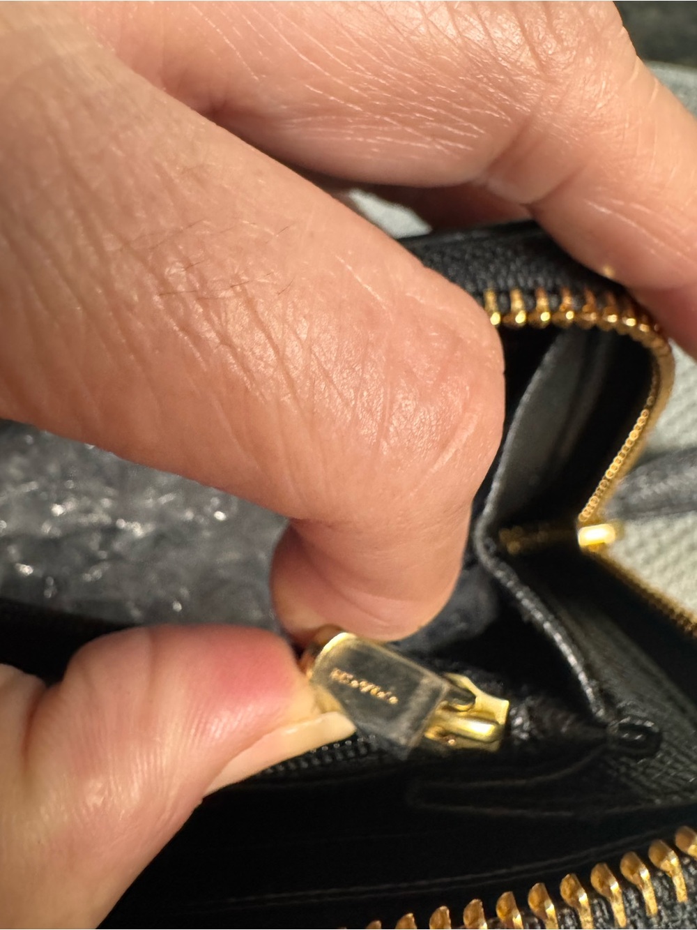 Coach Black Pebbled Leather Zip Wallet - Picture 5 of 15